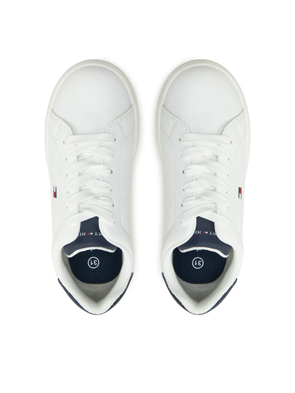 Tommy Hilfiger sneakers Low Cut in ecopelle con bandierina bianco