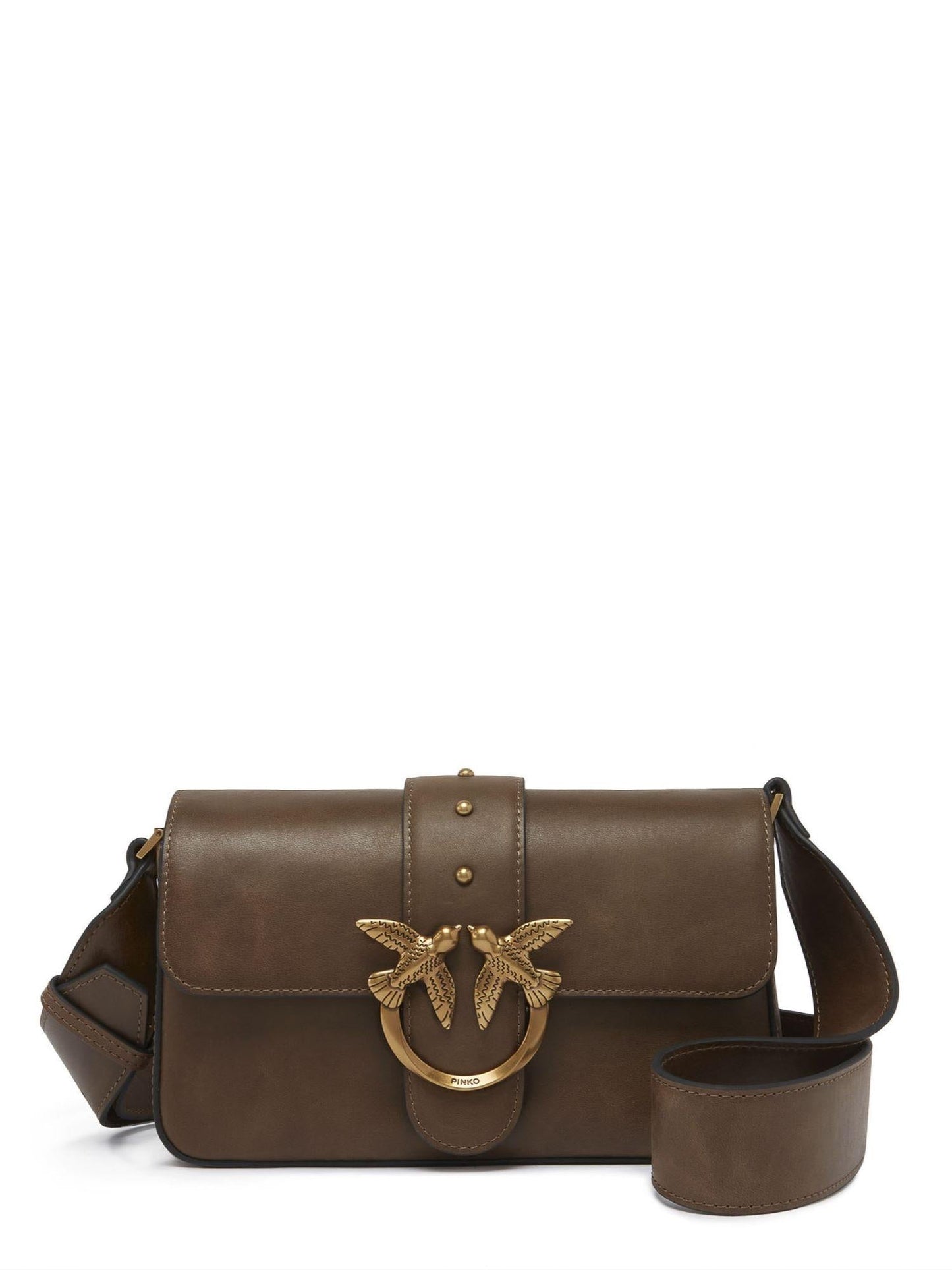 Pinko borsa Love One Mini Slouchy in pelle lavata marrone