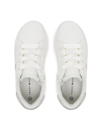 Tommy Hilfiger sneakers in ecopelle con dettagli glitter bianco