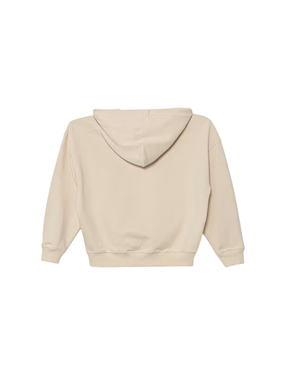 Calvin Klein Jeans felpa con cappuccio logo monogram ecrù