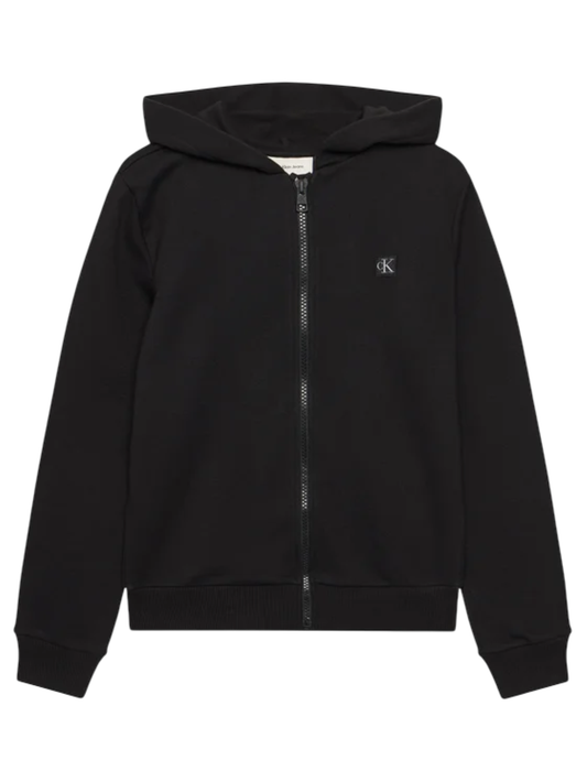 Calvin Klein Jeans felpa con cappuccio e zip unisex nero