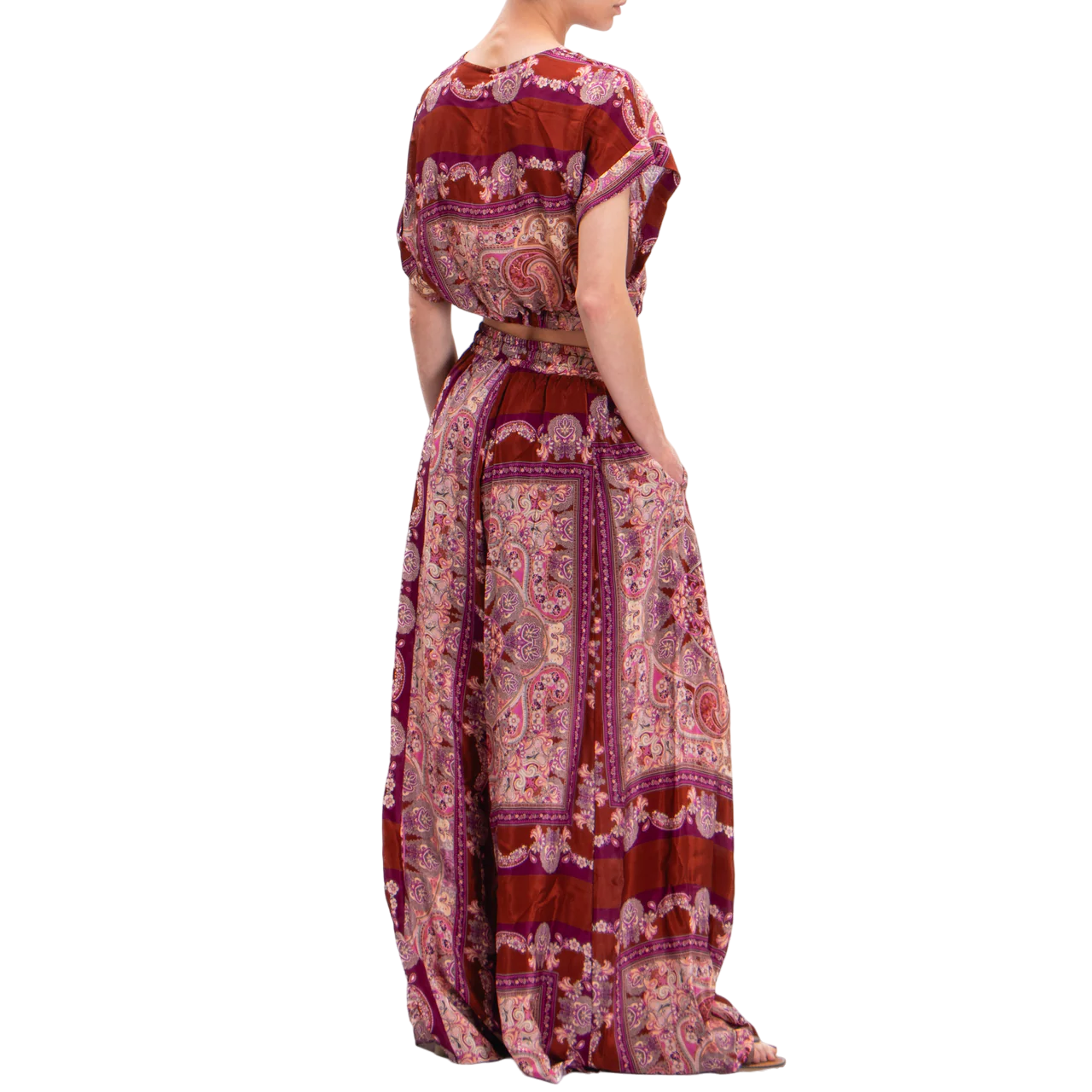 Tensione In pantaloni gamba morbida in fantasia multicolor