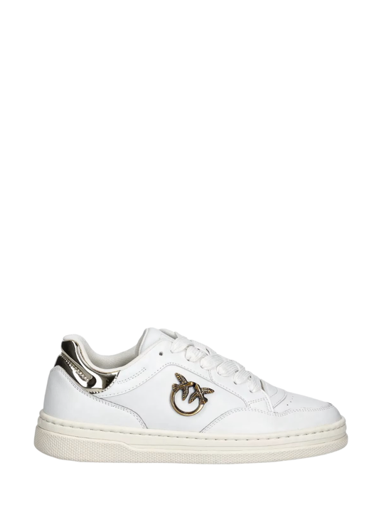 Pinko sneakers Mandy in pelle bianco oro