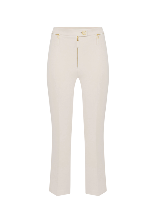 Elisabetta Franchi pantaloni slim in crepe panna