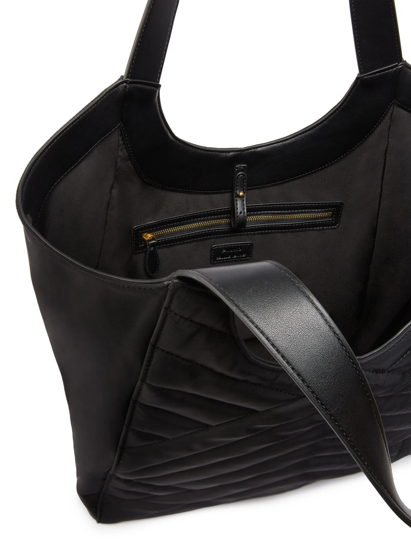 Pinko borsa Tote bag trapuntata in nylon riciclato nero