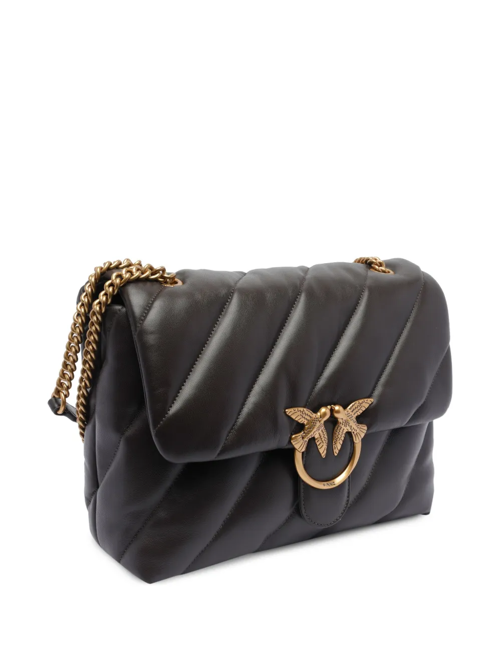 Pinko borsa Love Big Puff Maxi Quilt in pelle trapuntata nero oro