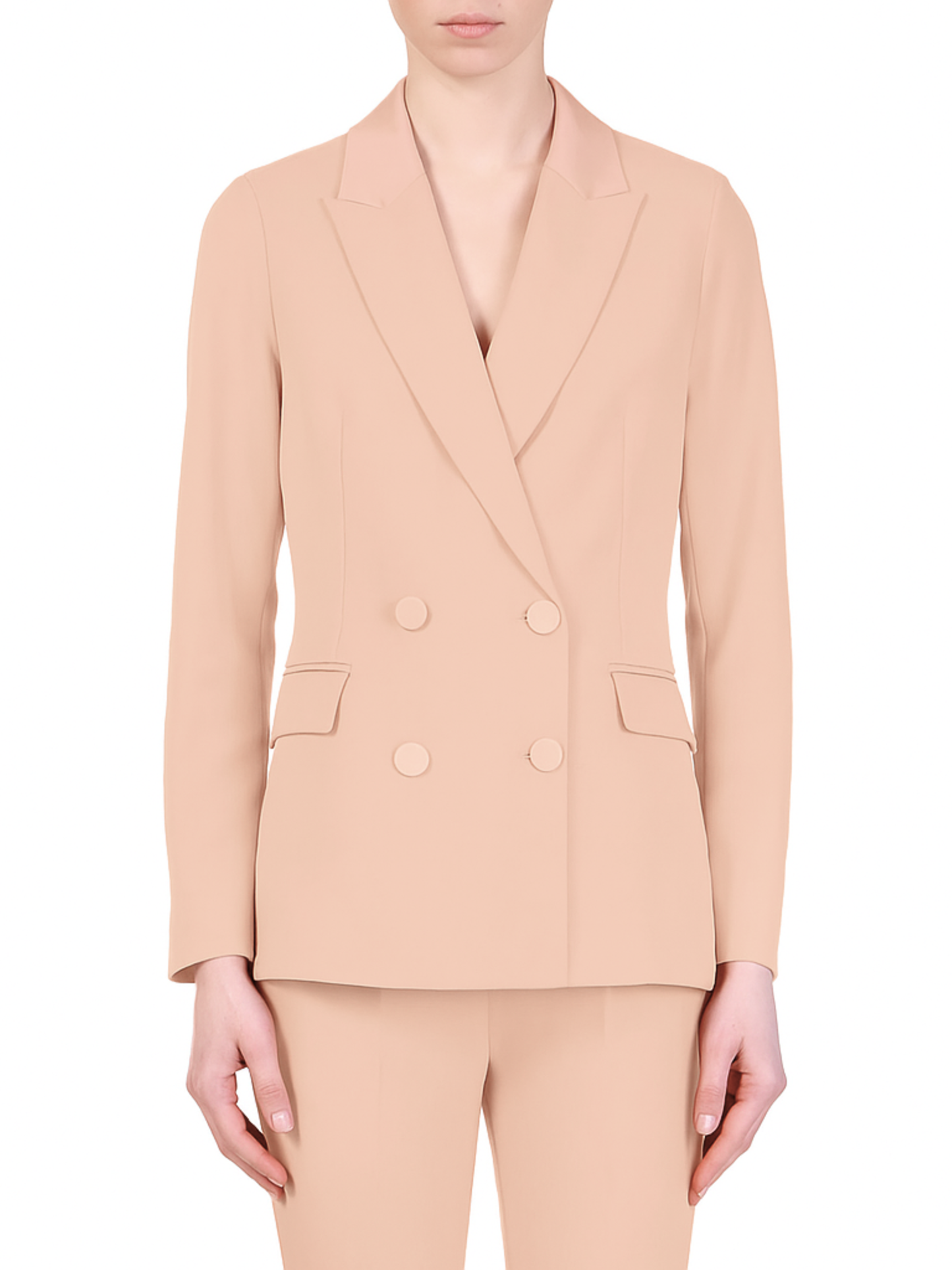Vicolo giacca blazer doppiopetto in crepe rosa