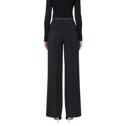 Elisabetta Franchi pantaloni palazzo in crepe nero