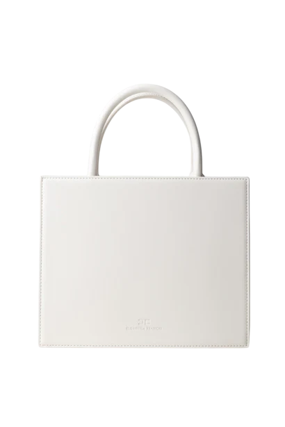 Elisabetta Franchi borsa tote piccola con logo avorio