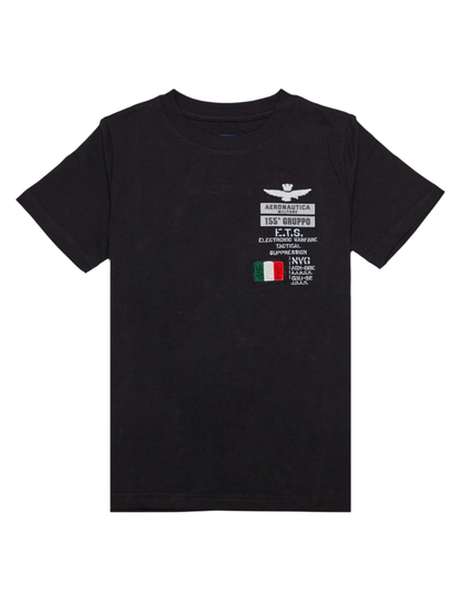 Aeronautica Militare T-shirt maniche corte in jersey nero