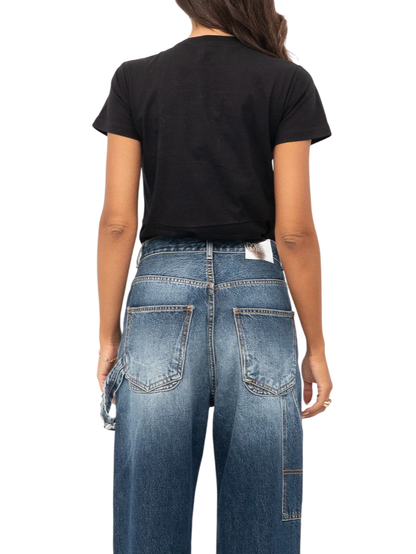 Pinko T-shirt Quentin con logo gioiello nero