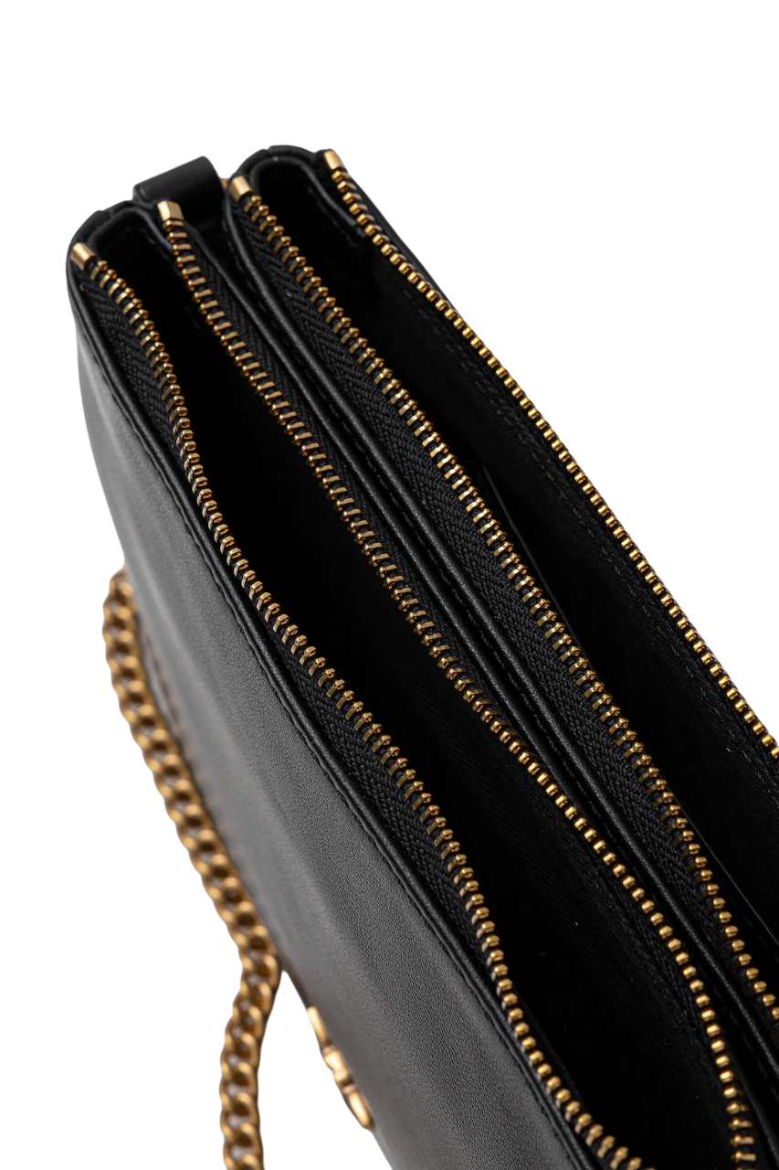 Pinko borsa Double Mini in pelle nero