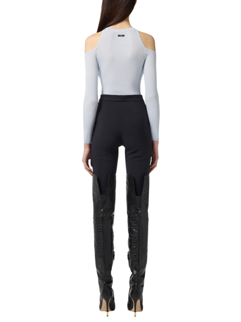 Elisabetta Franchi pantaloni slim in crepe nero