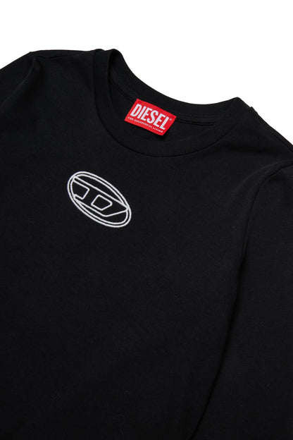 Diesel T-shirt manica lunga in jersey nero