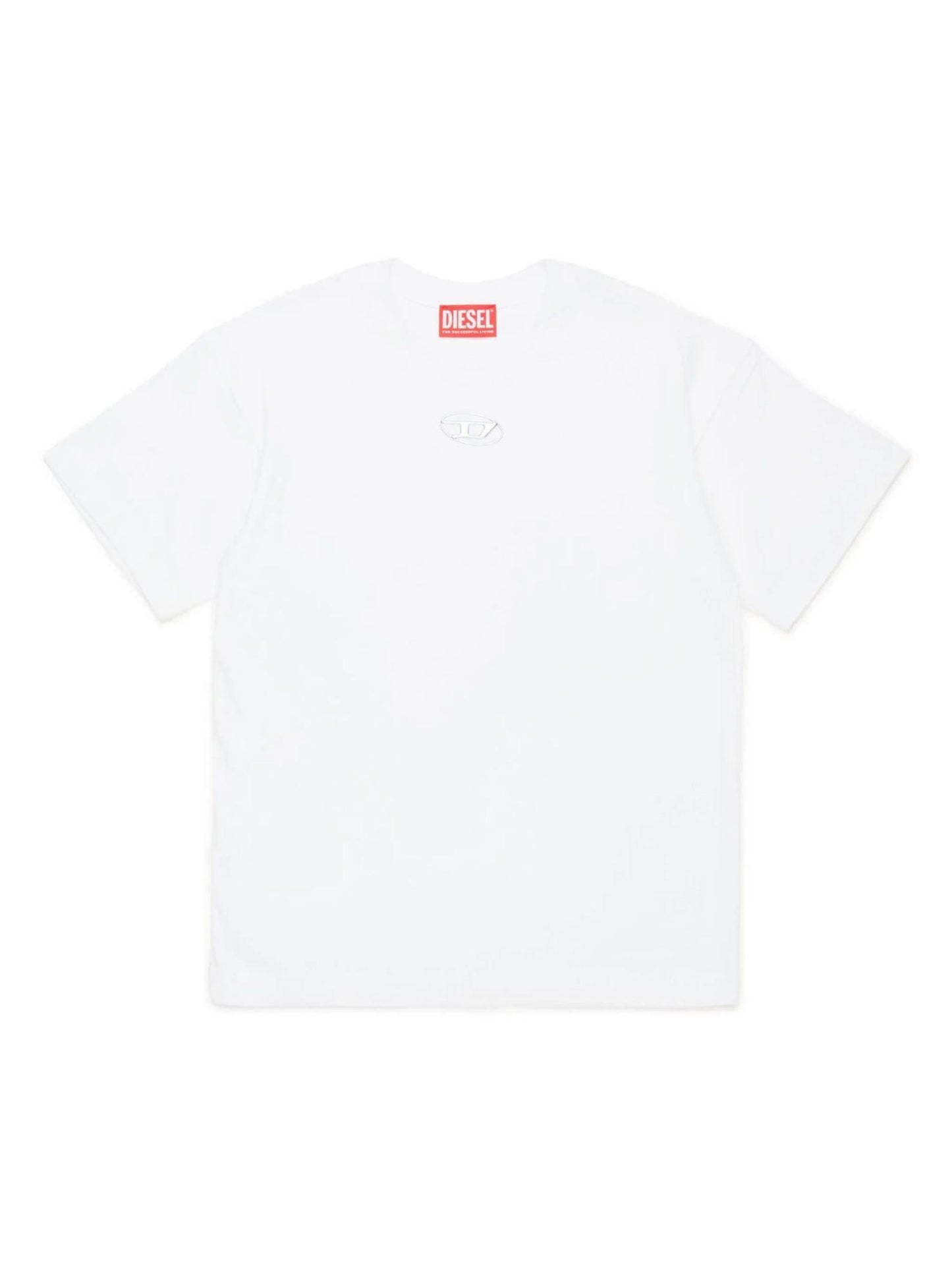 Diesel T-shirt manica corta Tmarcus con logo iconico bianco