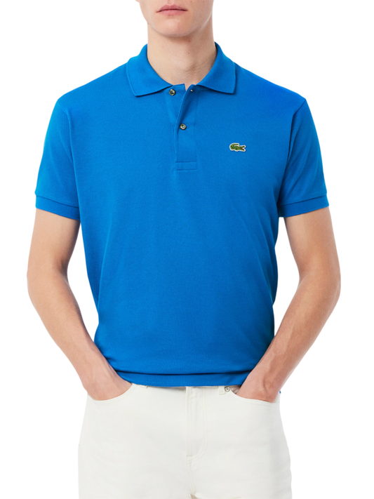 Lacoste polo manica corta 12.12 in piquè azzurro