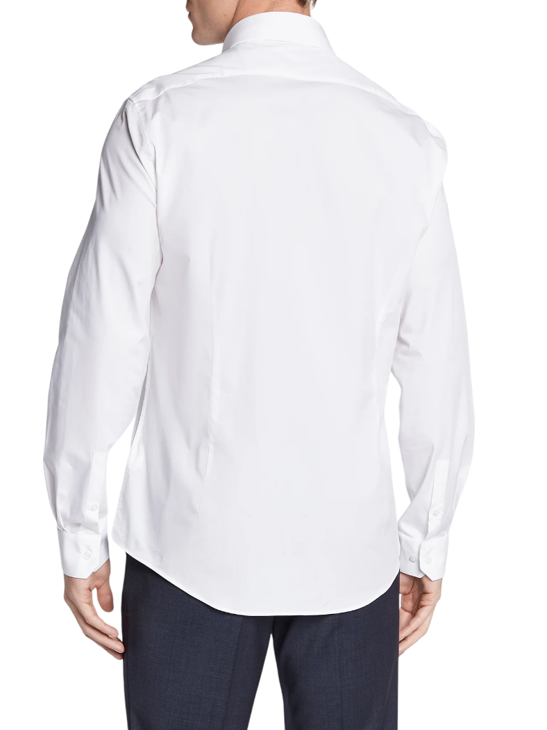 Calvin Klein camicia manica lunga con logo ricamato bianco