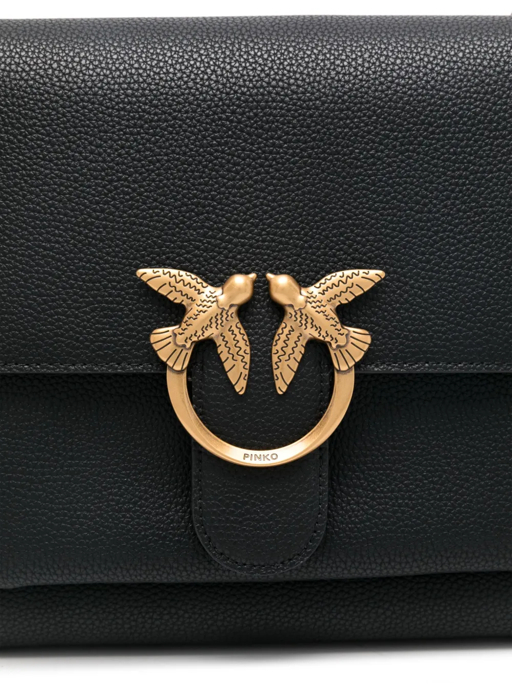 Pinko borsa Love Bag One Soft Big in pelle martellata nero oro