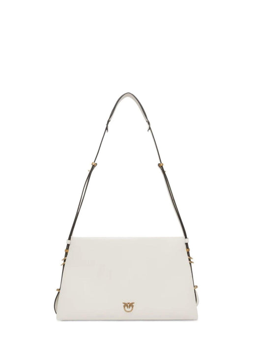 Pinko borsa a tracolla Triplet in pelle bianco latte