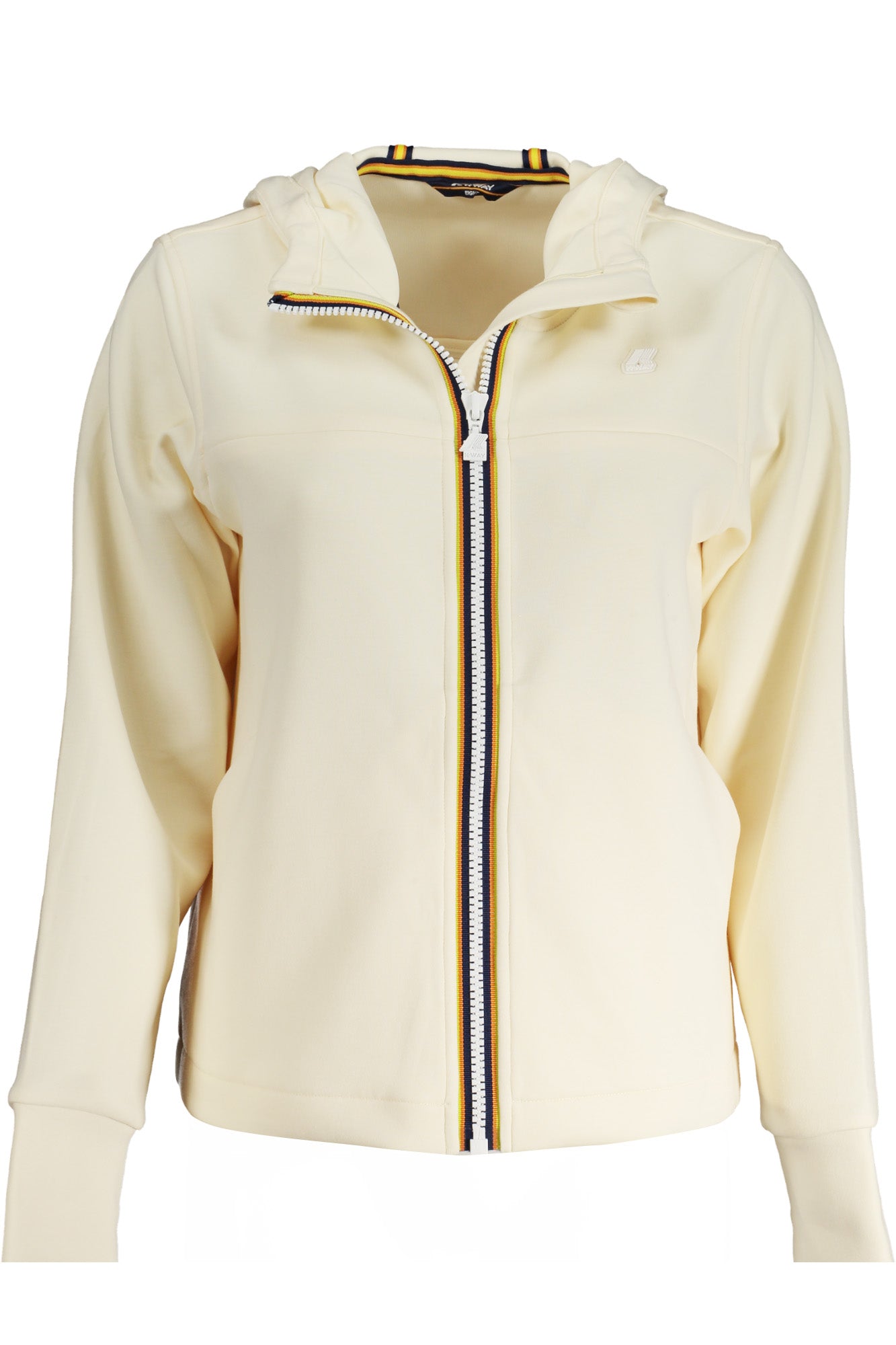 K-Way Felpa Con Zip Donna Beige"" - mem39