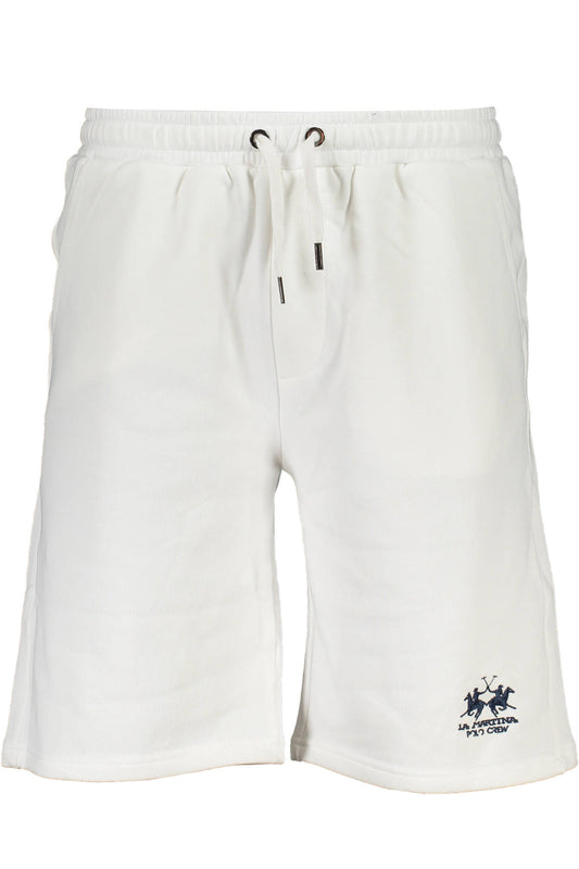 La Martina Pantalone Bermuda Uomo Bianco"" - mem39