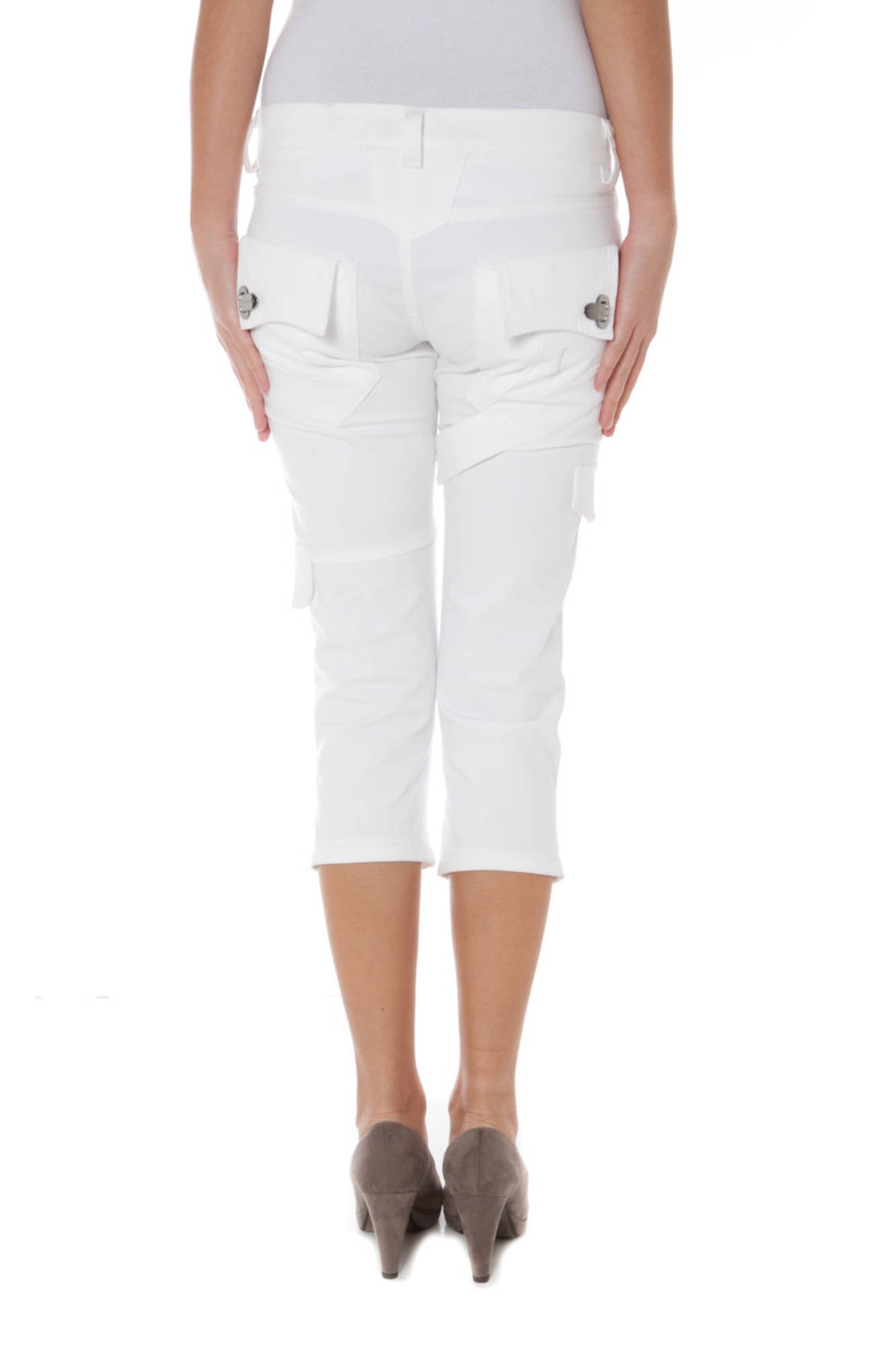 Phard Pantalone Pinocchietto Donna Bianco - mem39