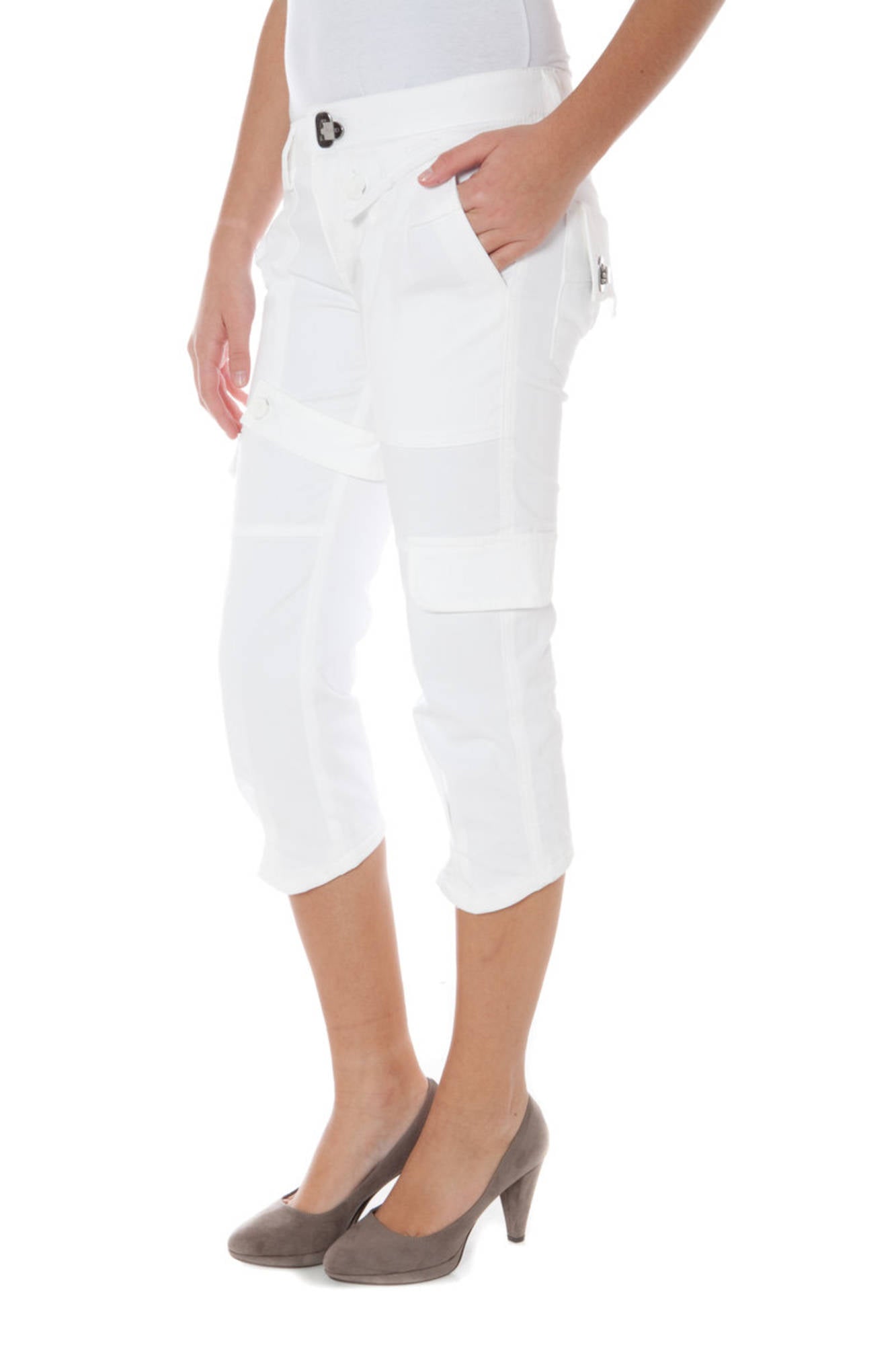 Phard Pantalone Pinocchietto Donna Bianco - mem39